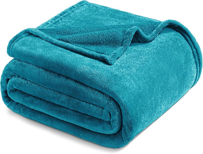Exclusivo Mezcla Fleece Blanket Twin Size for Bed, Super Soft and Warm, All Season Use, Cozy, Plush, Lightweight, 60x80 Inches Teal