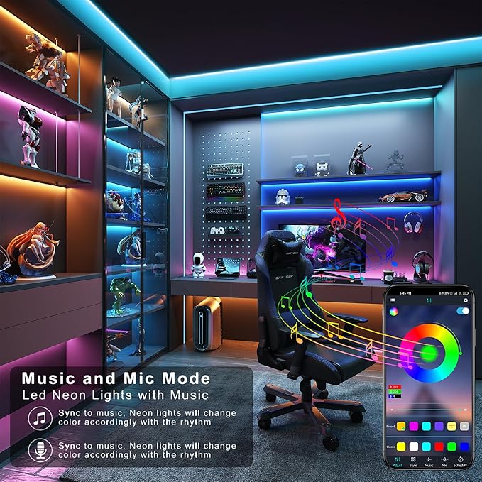 Led Lights for Bedroom 150FT, RGB Led Strip Lights Color Changing Indoor, Music Sync Led Light Strip with Remote & App Control, DIY Fancy Led Lights for Room Decor Ambient Lighting (2 * 75FT)