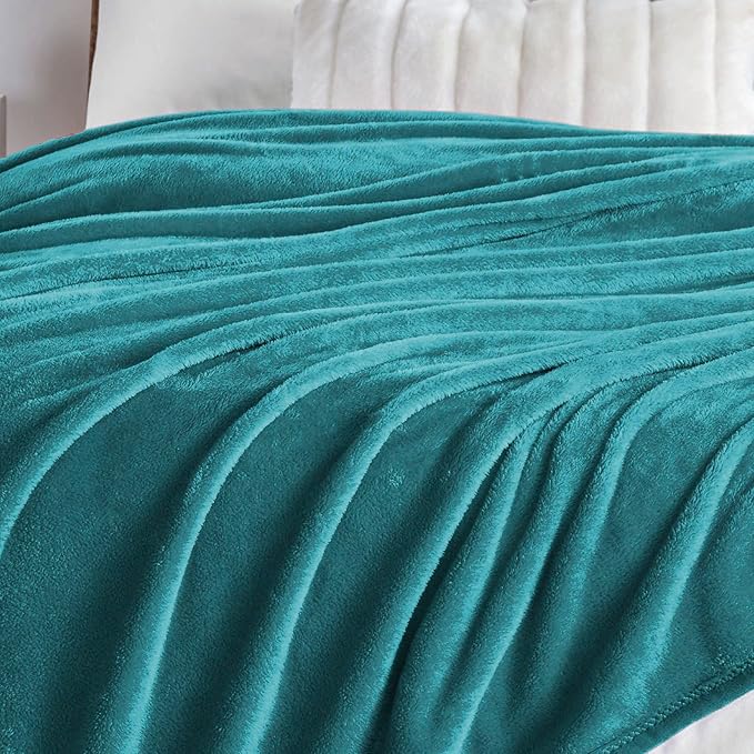 Walensee Fleece Blanket Plush Throw Fuzzy Lightweight (XL-Twin Size 66x90 Teal) Super Soft Microfiber Flannel Blankets for Couch, Bed, Sofa Ultra Luxurious Warm and Cozy for All Seasons