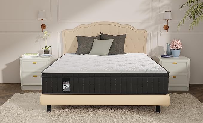 Full Size Mattress, 10 Inch Full Mattress in a Box with Gel Memory Foam and Pocket Spring, Medium Firm Feel, Cooler Sleep & Pressure Relief, 54 * 75 * 10, 120 Nights Risk-Free Trial