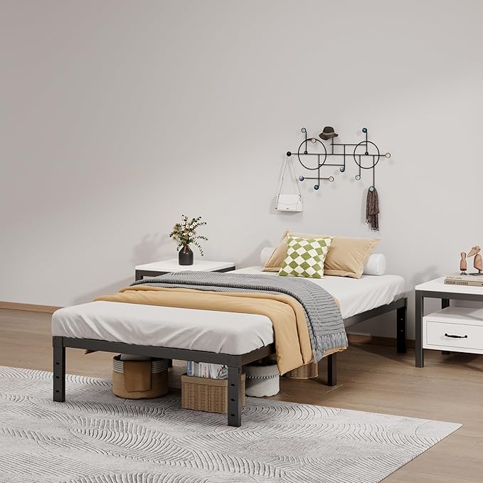 Metal Bed Frame Twin XL Size - 12 Inch Heavy-Duty Twin XL Platform Bed Frame No Box Spring Needed, Easy Assembly, Noise-Free, Sturdy Mattress Foundation, Underbed Storage Space