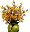 JAKY-Global Babys Breath Fabric Cloth Artificial Flowers 9 Bundle European Fake Silk Plants Decor Wedding Party Decoration Bouquets Real Touch DIY Home Garden (Yellow Orange 9pcs)