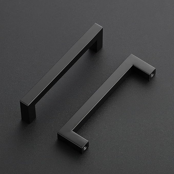 Ravinte 20 Pack Black Cabinet Pulls 5 Inch Square Kitchen Cabinet Handles Matte Black Kitchen Hardware for Drawer Pulls Drawer Handles Come with Screwdriver