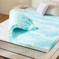 Sweetcrispy Mattress Topper Twin,3 Inch Thick Memory Foam Gel Infused Cooling Toppers Pad for Twin Size Bed, Sleeper Sofa, RV, Camper, CertiPUR US Certified, Ventilated and Breathable, Blue