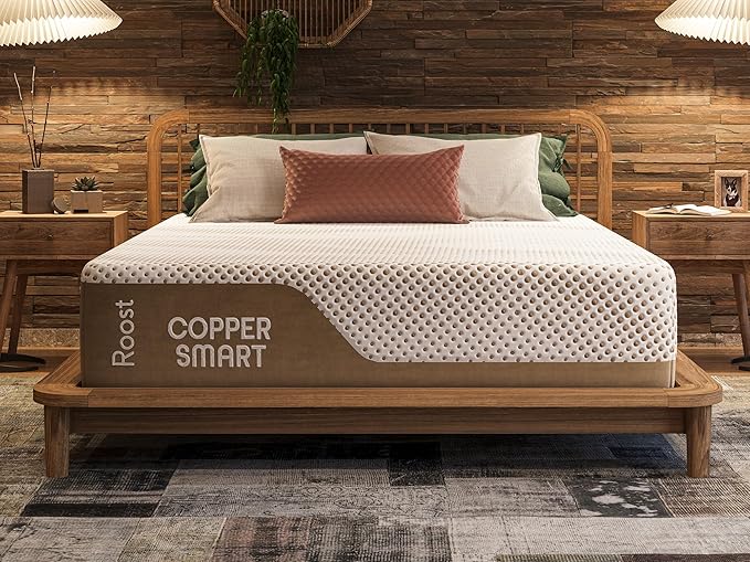 ROOST SLEEP 14-Inch Cal King Hybrid Mattress, Medium Firm – CertiPUR-US Certified, Copper-Infused Thermic Cooling Gel Memory Foam for Hot Sleepers + Targeted Support & Pressure Relief, Made in USA