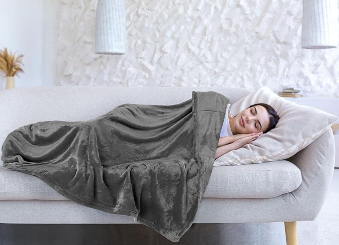 Utopia Bedding Fleece Blanket Twin XL Size Grey 300GSM Luxury Anti-Static Fuzzy Soft Microfiber Dorm Bed Blanket (90x76 Inch)