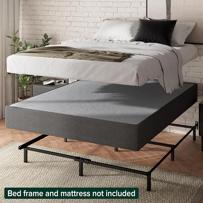 ZINUS 9 Inch WonderBox(TM) Smart Box Spring, Quick Assembly Mattress Foundation, Durable Metal Frame, King, Grey
