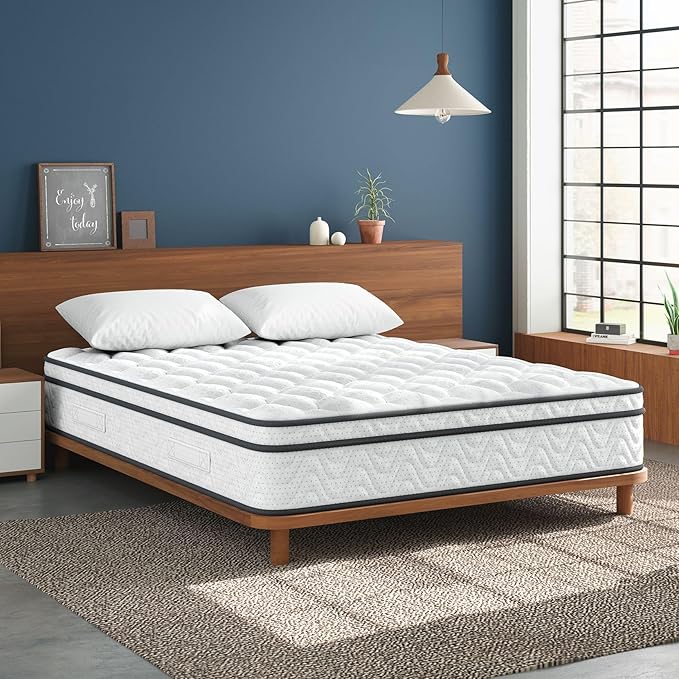 Vesgantti Twin Size Mattress 12 Inch, Fiberglass-Free | Cool Sleep Hybrid Single Mattress in a Box - Memory Foam & Pocket Springs, Ergonomic Design, Pressure Relief, Medium Firm Feel, 39"*75"*12"