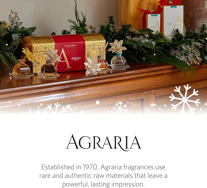 Agraria PetiteEssence Flower and Reed Diffuser Set, 1.7 oz, Handcrafted Sola Flower Botanical Scent Diffuser for Home, Scented Oil Gift Set