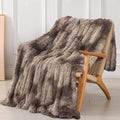 Tuddrom Decorative Extra Soft Faux Fur Throw Blanket,Solid Reversible Fuzzy Lightweight Long Hair Shaggy Blanket,Fluffy Cozy Plush Fleece Comfy Microfiber Fur Blanket for Couch Sofa Bed,Tie Dye Brown