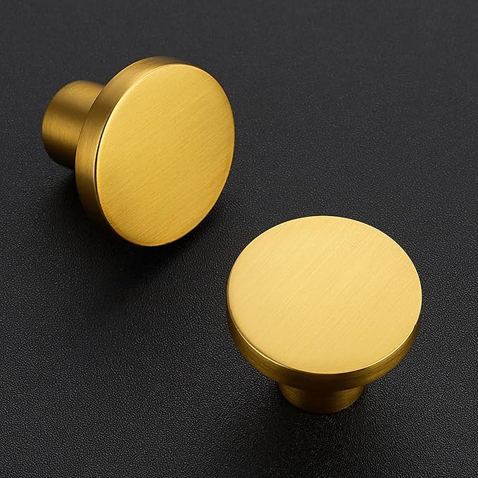 Ravinte 45 Pack Cabinet Knobs Gold Kitchen Cabinet Knobs Round Dresser Drawer Pulls Closet Door Pulls 1-1/5 Inch