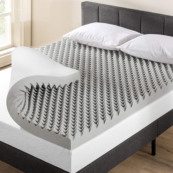 Best Price Mattress Mellow 4 Inch Egg Crate Memory Foam Mattress Topper with Infusion, Full