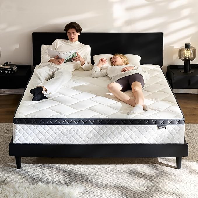 Full Size Mattress in a Box, 10 Inch Hybrid Mattress with Individual Pocket Spring & Memory Foam, Soft, Motion Isolation, Medium Firm Comfort for Pressure Relief, CertiPUR-US Certified