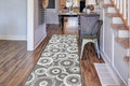 Custom Length Cut to Size Retro Modern Geometric Carpet Runner Rug for Hallways, Non Slip Rubber Backed, 31 inch Wide X Customized Length, Geo Grey, 31 inch X 18 feet