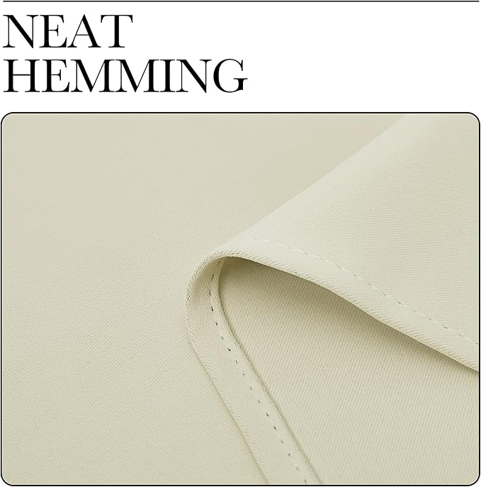 NICETOWN Beige Room Darkening Curtains 108" Long for Boho Farmhouse Home Decoration, 55" Wide, Set of 2, Window Treatment Total Privacy Drape Panels for Bedroom Living Room Guest Room
