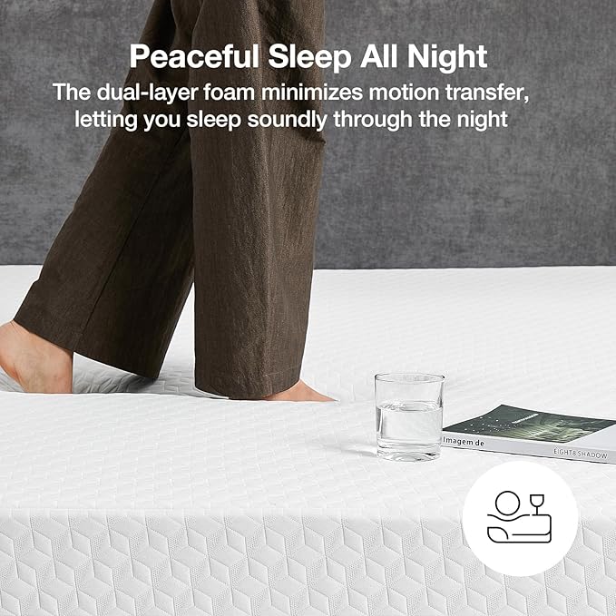 Novilla Queen Size Mattress, 10 Inch Memory Foam Mattress Queen for Pressure Relief & Comfort Sleep, Removable Washable Cover,CertiPUR-US Certified, Plush