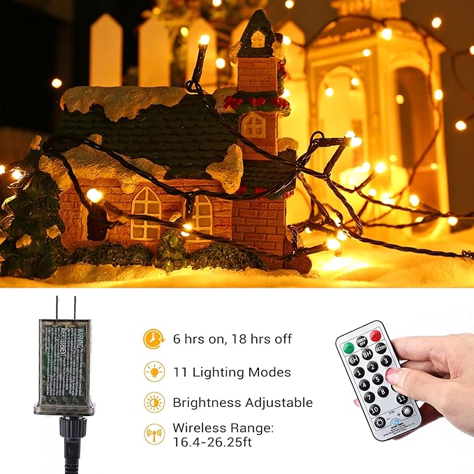 Brizled Christmas Lights, 344.16ft 1000 LED Color Changing Christmas String Lights with Remote, 11 Modes Xmas Tree Light Warm White & Multicolor Xmas Light Green Wire for Home Wedding Party
