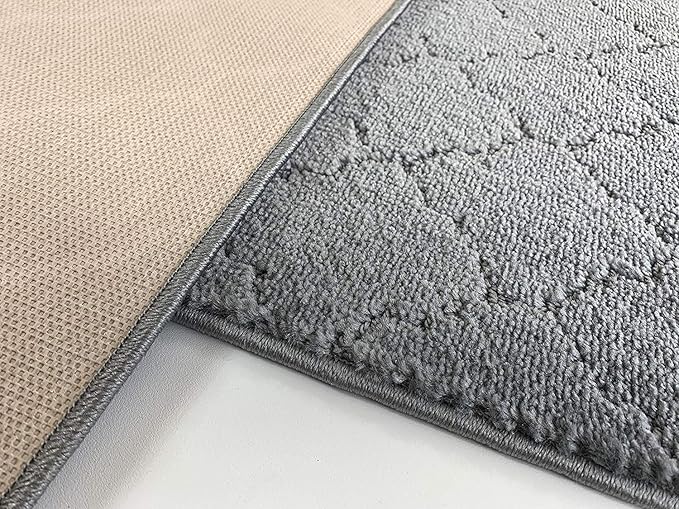Custom Size Modern Runner Rug Carpet for Hallway Entryway Foyer Kitchen, Slip Resistant Latex Rubber Backed 31 inch Wide X Customized Length, Clouds Grey, 31 inch X 12 feet