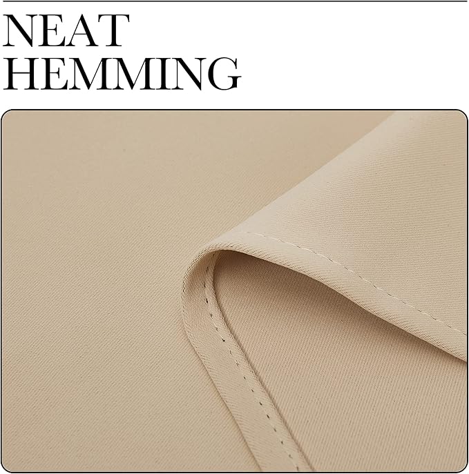 NICETOWN Bedroom Room Darkening Curtains - Triple Weave Microfiber Grommet Top Thermal Insulated Solid Panels/Drapes for Kid's Room (Biscotti Beige, 1 Pair, 55 inches by 90 Inch)