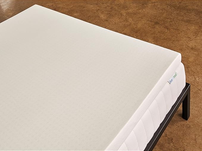 Pure Green Natural Latex Mattress Topper w/Luxury Cover - Medium Firmness - 2 Inch - Twin Size (GOLS Certified Organic)