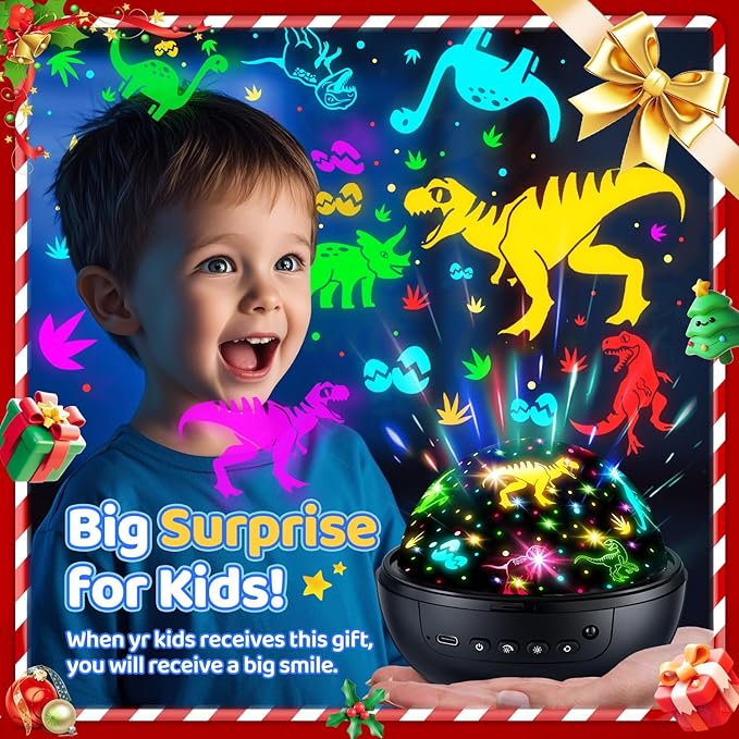 COOLNIGHT Night Light for Kids, 93 Lighting+3 Films Kids Night Light Projector, Remote+Dimmable Star Projector,360°Slient Ceiling Stars Glow in The Dark Stars, Boys Christmas Gifts for 4 Year Old Boy