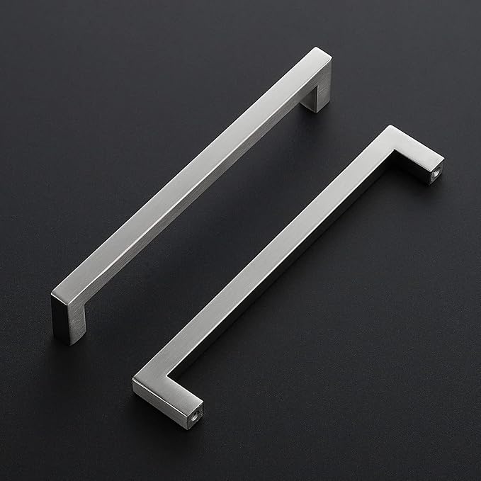 Ravinte 5 Pack Brushed Nickel Kitchen Cabinet Handles 7-1/2 Inch Cabinet Pulls Square Kitchen Hardware for Cabinet Drawer Pulls Drawer Handles Come with Screwdriver