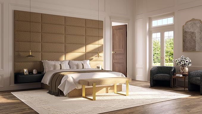 Vänt Upholstered Wall Panels - King/Cal King Size Wall Mounted Headboards - Zigrino Mineral - Twin/King - Set of 4 Panels (Each Individual Panel 39"x11.5")