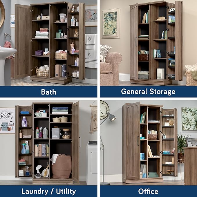 Sauder HomePlus Storage Cabinet/ Pantry cabinets, Salt Oak finish