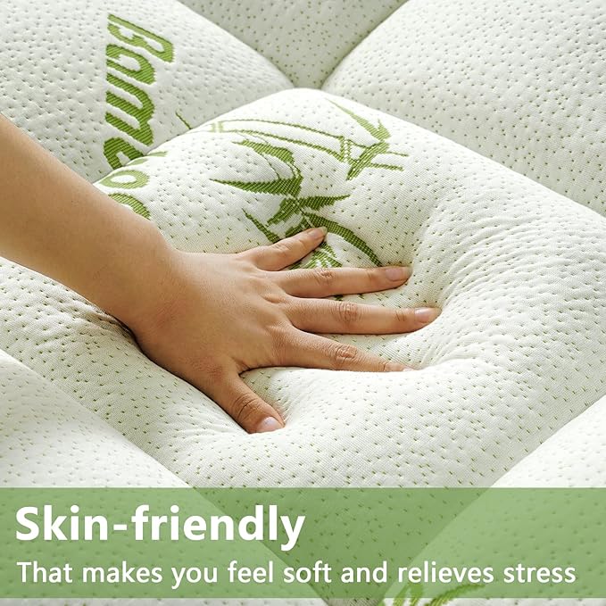Premium Viscose Made from Bamboo Twin XL Size Mattress Topper for Back Pain, 1200 GSM Quilted Fitted Extra Thick Mattress Pad,Pillow Top Mattress Cover with Deep Pocket Up to 21 Inches（39 * 80inch）