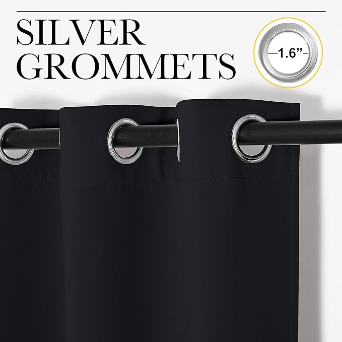 NICETOWN Door Curtain 80 Inch Length for Doorway Privacy, Room Divider Curtain Cover, Blackout Temporary Insulated Closet Drape for Bedroom Closet (1 Panel, 6.7ft Tall x 2.8ft Wide, Black)