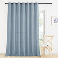 RYB HOME Extra Long Natural Linen Curtains 108 inch Length, Light Filtering Airy Fabric for Bedroom Home Office Cottage, Modern Vertical with Wrinkle Resistance, Dusty Blue, W 100 x L 108, 1 Pc