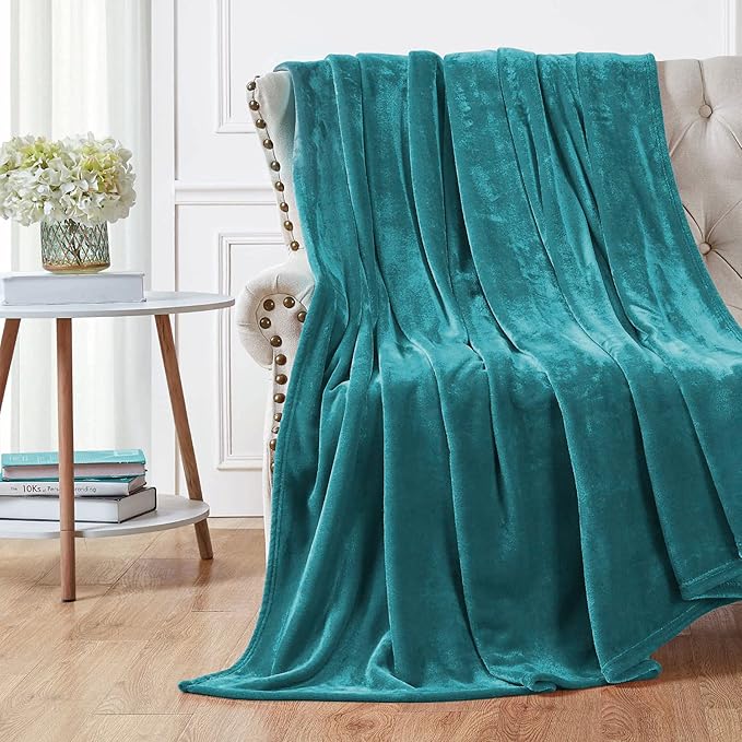 Walensee Fleece Blanket Plush Throw Fuzzy Lightweight (King Size 108x90 Teal) Super Soft Microfiber Flannel Blankets for Couch, Bed, Sofa Ultra Luxurious Warm and Cozy for All Seasons