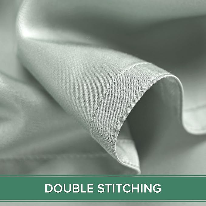 Twin XL Sheets by Pure Bamboo, Genuine 100% Organic Viscose Derived from Bamboo Bed Sheet Set, Luxuriously Soft & Cooling, Double Stitching, Lifetime Quality Promise (Twin XL, Sea Glass)