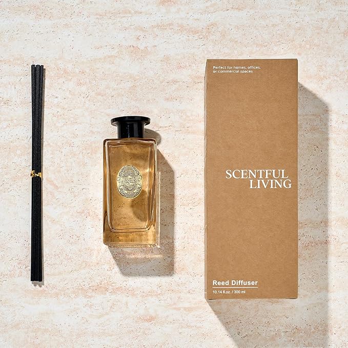 M&SENSE 10.14 oz Large Reed Diffuser Set | Midsummer Evening Scent Oil Diffuser with Sticks |Hotel Collection Non-Toxic Essential Oil |for Bedroom Bathroom Living Room