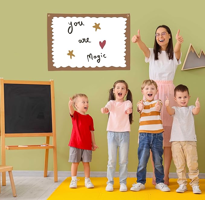 Baby Kids Growth Affirmation Stuff Nursery Above Crib Bedroom Playroom Reading Room Wall Decor Hanging Rectangular Banner Flag Sign Wall Art Baby Shower Baptism Birthday Christmas Gift You are Magic