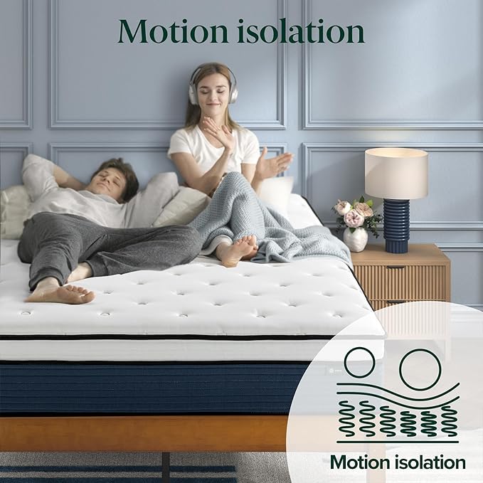 ZINUS 12 Inch Comfort Support Hybrid Mattress [New Version], Full, Fiberglass Free, Medium Plush, Motion Isolation, Certified Safe Foams & Fabric, Mattress in A Box