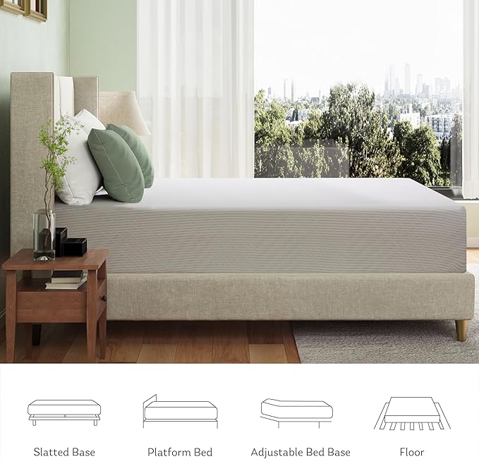 Twin Mattress in a Box, 12 inch Mattresses Made in USA for Kids Bed Single Size Daybed Individual Bunk, Green Tea Memory Foam Mattress for Cool Sleep & Pressure Relief, Medium Firm
