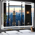 48"x36" LED Bathroom Mirror with Anti-Fog, Stepless Dimmable Lights, 3 Color Modes, Shatter-Proof Tempered Glass, Memory Function & Waterproof Design