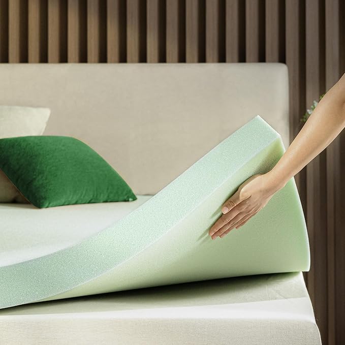 ZINUS 3 Inch Green Tea Memory Foam Mattress Topper, Smaller, More Convenient WonderBox Packaging, Pressure-Relieving Layers, CertiPUR-US Certified, Twin