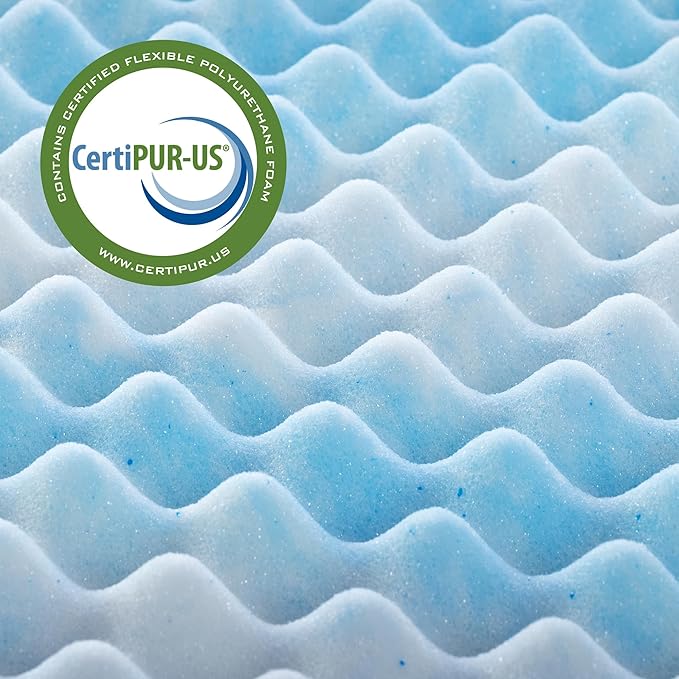 ZINUS 2 Inch Swirl Gel Cooling Memory Foam Mattress Topper, Smaller, More Convenient WonderBox Packaging, Cooling, Airflow Design, CertiPUR-US Certified, Full
