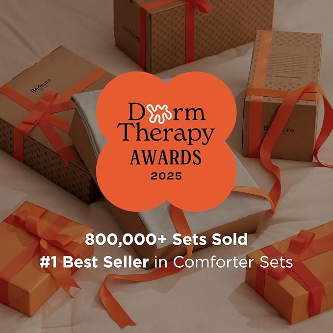 Bedsure Queen Comforter Set - Beige Soft Bedding for All Seasons, Cationic Dyed Bed Set, 3 Pieces, 1 Queen Size Comforter (90"x90") and 2 Pillow Shams (20"x26"+2")