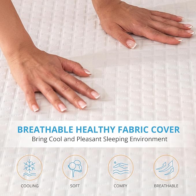 EGO Gel Memory Foam Mattress Topper, 2 Inch Twin XL with Removable Breathable Soft Cover, Cooling Bed Topper for Comfort Body Support & Pressure Relief, CertiPUR-US Certified