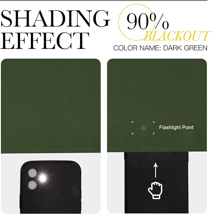 NICETOWN Dark Green Blackout Cafe Satin Curtains for Small Windows, 42" Wide by 84" Long, 2 Panels, Grommet Noise Reducing Faux Silk Blackout Drapes for Dining Room