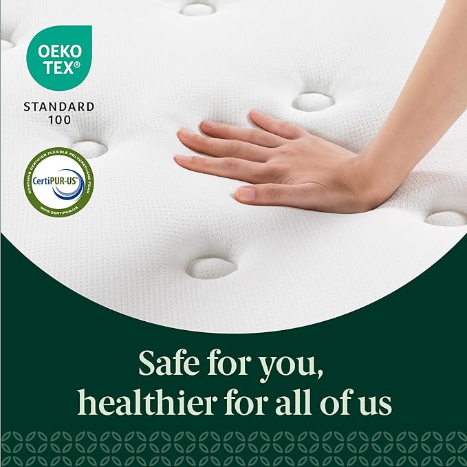 ZINUS 12 Inch Comfort Support Hybrid Mattress [New Version], Full, Fiberglass Free, Medium Plush, Motion Isolation, Certified Safe Foams & Fabric, Mattress in A Box