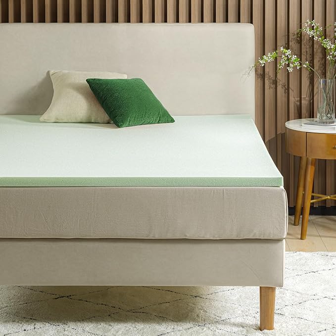 ZINUS 1.5 Inch Green Tea Memory Foam Mattress Topper, Smaller, More Convenient WonderBox Packaging, Pressure-Relieving Layers, CertiPUR-US Certified, King