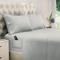 DREAMCARE Twin XL Sheet Sets - Cooling Bed Sheets - 4pcs Set - up to 15" Deep Pocket Twin XL Sheets - XL Twin Sheet Set – Soft & Long Lasting 100% Fine Brushed Polyester with Side Pocket - Light Gray