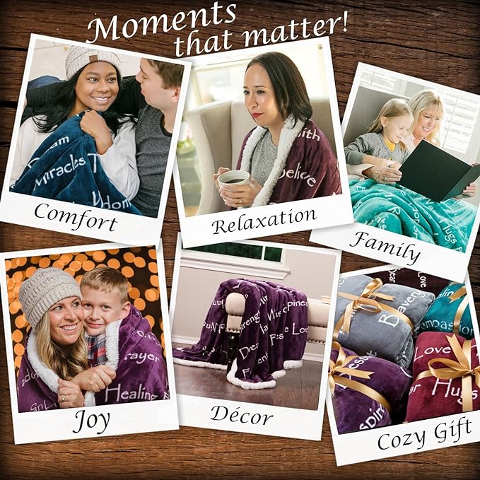 Chanasya Premium Sympathy Warm Hugs Gift Throw Blanket - Healing Gift Cancer Chemo Survivor Get Well Caring Gifts - Comfort Red Gift Blanket for Love Support Strength - Women Men Friend - Maroon