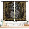 Norse Viking Curtains, Nordic Warriors Sword Celtic Rune Scandinavian Aesthetic Nation Valknut Mythology Window Drapery for Bedroom Living Room Bathroom 2 Panels, 55x39 Inch