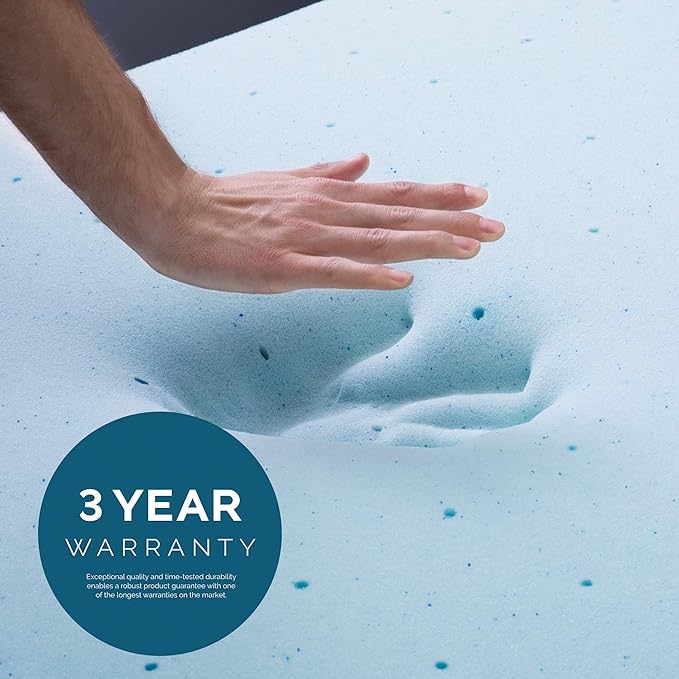 LUCID 3-inch Ventilated Gel Memory Foam Mattress Topper - Twin