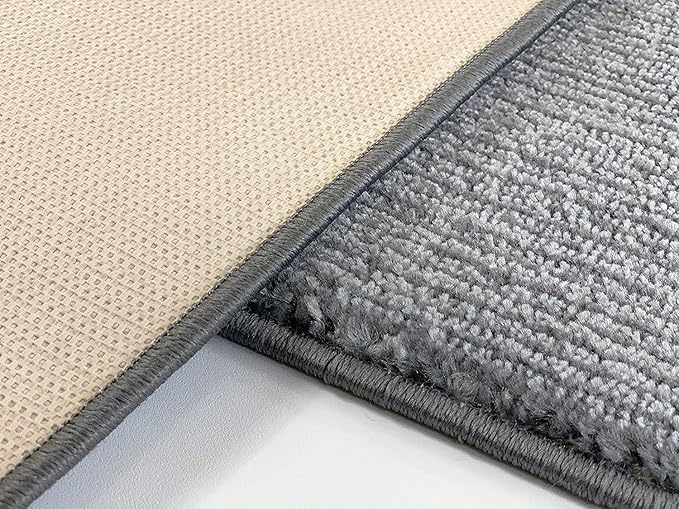 Custom Length Cut to Size Wide Width Carpet Runner Rug for Hallways, Skid Resistant Latex Rubber Backed, 31 inch Wide X Customized Length, Stripe Grey, 31 inch X 16 feet
